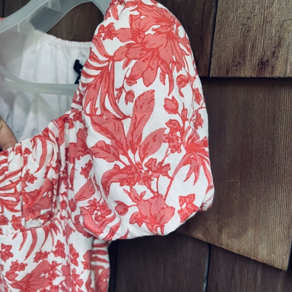 AQUA Puff Sleeve Mini Floral Lined Cotton Population Dress - Exclusive Size XS - Picture 9 of 16